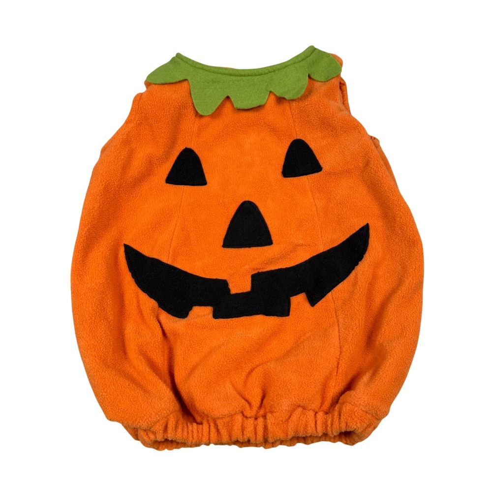 Baby Pumpkin Halloween Costume Orange Plush Fleece 12-24M Pottery Barn Kids